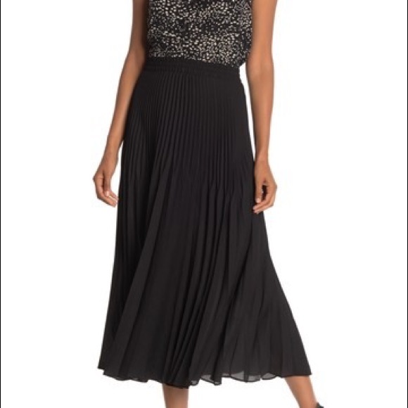 chiffon knife pleated maxi skirt